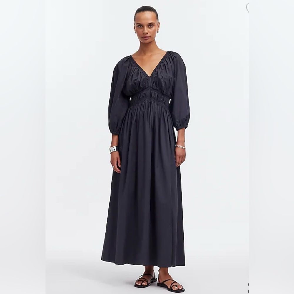 NWT Madewell V-Neck Balloon Sleeve Maxi Dress
